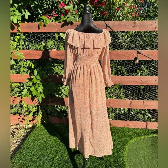 Promesa Peach Floral Off-Shoulder Maxi Dress - Picture 5 of 11